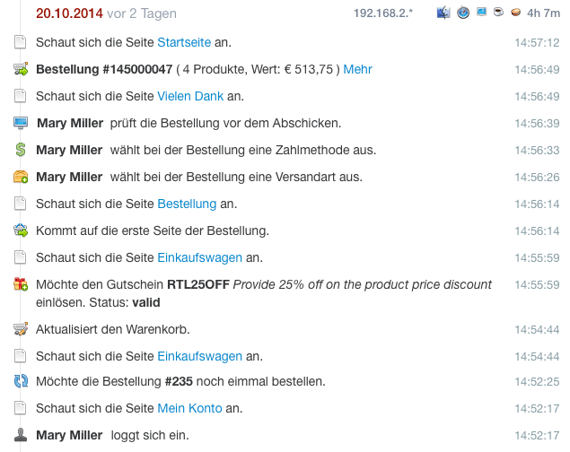 Activity Feed E-Commerce