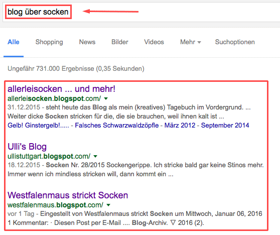 google-suche-blogs-socken